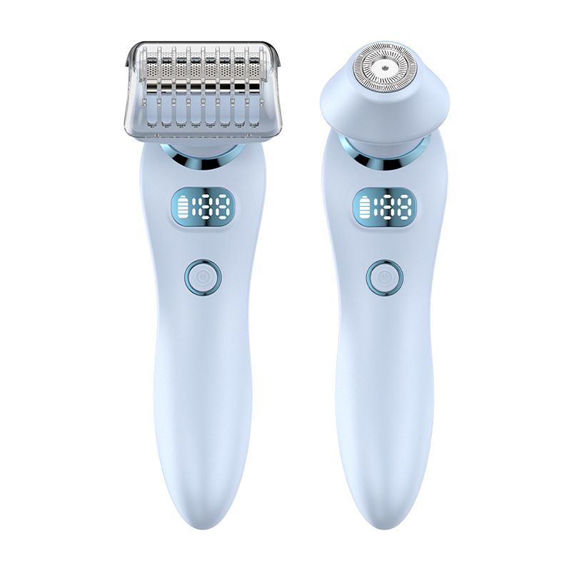 Dual Head Electric Shaver For Women - Portable Hair Trimmer For Bikini, Body & Underarms With USB Rechargeable & Wet/Dry Use (Pink/White/Blue)​_voghion.com