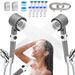 High Pressure Rainfall Shower Head Set 9pcs With Adjustable Spray Wall-Mounted Handheld Combo 59-Inch Hose Leakproof Design Plus 5 Filters_voghion.com