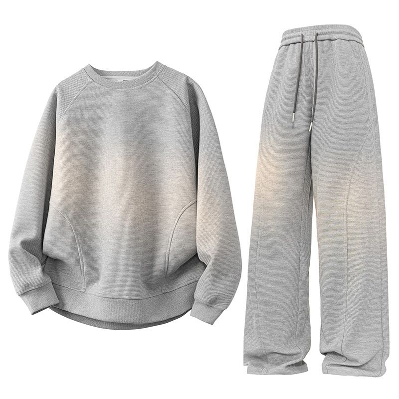 Set aus Sweatshirt und Jogginghose mit Rundhalsausschnitt und entspannter Passform – lässiges zweiteiliges Outfit für Herren (S-XXXL) – 97 % Polyester, bequeme Kleidung_voghion.com