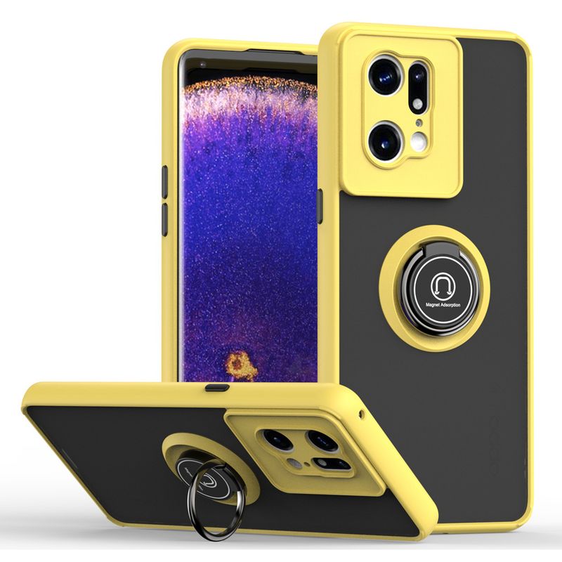KEYSION Fashion Matte Case für OPPO Find X5 Pro Transparenter Ringständer Stoßfeste Telefonrückseite für OPPO Find X5 X3 L_voghion.com