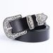 Women's Genuine Leather Belt With Alloy Flower Buckle - Two-Layer Cowhide For Casual & All-Match Style_voghion.com