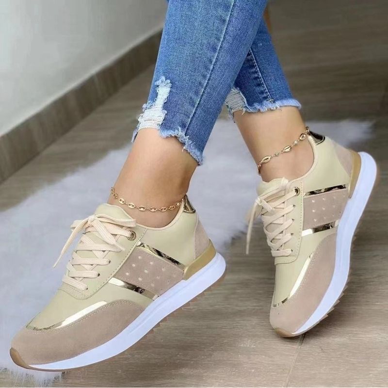 SHLIANG Sneakers Women Platform Leather Patchwork Woman Casual Shoes Sport Ladies Outdoor Running Vulcanized Shoes S0029_voghion.com