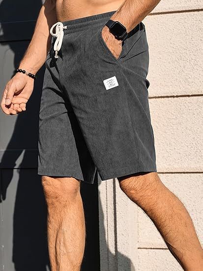 2025 Sommer Schnürsport Cord Minimal gestaltete fünfteilige Hose Herren Casual Shorts_voghion.com