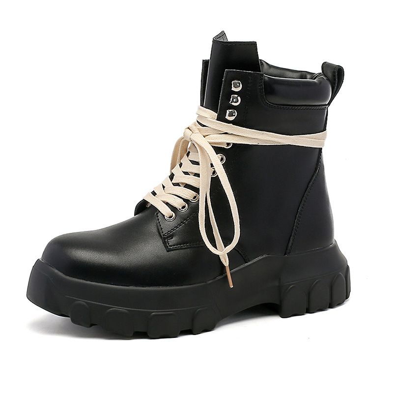 Leather Light Luxury Thick-soled Heightening Men's Martin Boots Retro Casual Ins Tooling Boots_voghion.com