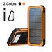 20000mAh Solar Power Bank With 10W Fast Charging, Portable Outdoor Camping Battery Pack For Hiking, Travel, Emergency (Black/Black-Orange)_voghion.com