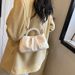 Small And High-end Feeling Cloud Pearl Handle Handle, Single Shoulder Crossbody Bag, 2024 Summer New Pleated Small Bag_voghion.com