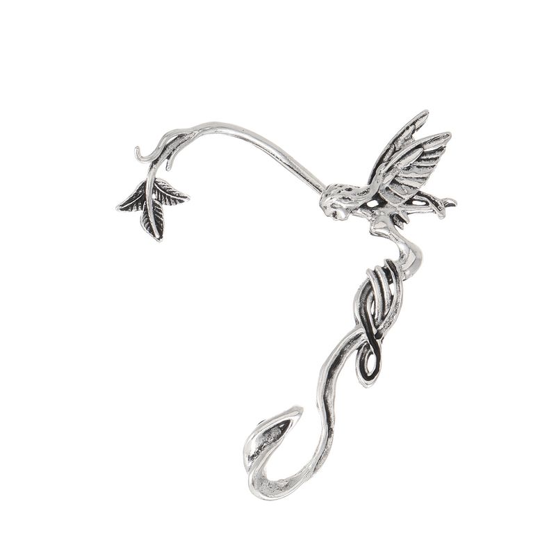 Boucles d'oreilles à clip en forme d'os de serpent à trois têtes créatives sans trous d'oreille Ailes d'elfe gothiques sombres Boucles d'oreilles à suspendre au vent ancien_voghion.com