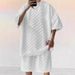 2025 Trendy Men's Checkerboard Spring/Summer Loose Sports And Leisure Two Piece Set For Men_voghion.com
