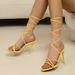 Pointy Open Toe Cross Strap High Heels New Skinny Heel Sexy Fairy Plus Size Women's Sandals_voghion.com