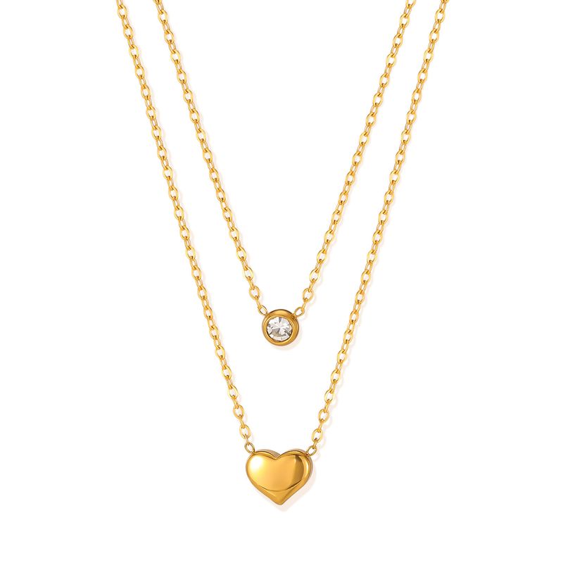 Collana da donna in acciaio inossidabile con design di nicchia, catena a doppia clavicola in acciaio al titanio e gioielli alla moda_voghion.com