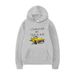 Felpa con cappuccio unisex con stampa di lettere divertenti con omino di carta alla guida e fuga, autunno inverno_voghion.com