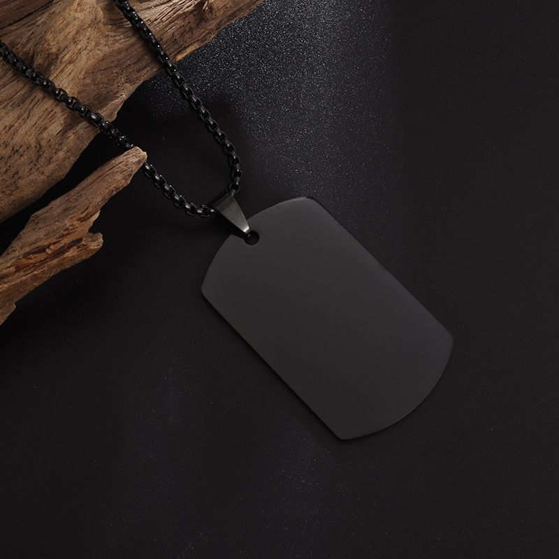 Nuova collana con ciondolo da uomo in acciaio inossidabile con targhetta per cani lucidata, semplice e casual._voghion.com