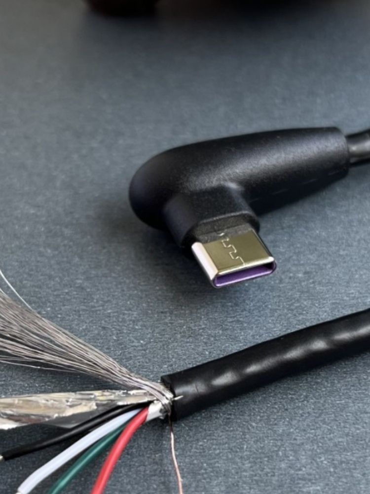 Oslagbar kvalitet Typec 90-graders armbåge med ett enda huvud USB-datakabel för mobiltelefonströmförlängning Enkel hankontakt Snabbladdning_voghion.com