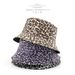 Spring retro simple double-sided leopard print fisherman hat outdoor sports leisure women's sun hat basin hat_voghion.com