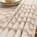 Bestickte Leinentischdecke – Moderne geometrische Muster (Kette/Gitter), öl- und hitzebeständig – Rechteckig – Minimalistische Wohndekoration_voghion.com