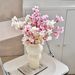 Artificial Peach Blossom Branches, Faux Cherry Floral Stems For Wedding Decor, Home Table Centerpiece, Living Room Display Luxury-style Gifts_voghion.com