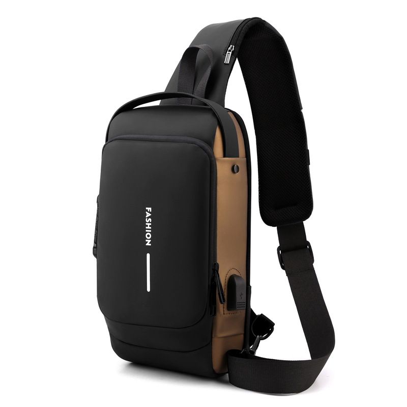 New Motorcycle Password Lock Anti-theft Men's Crossbody Outdoor Sports USB Interface Chest Bag_voghion.com