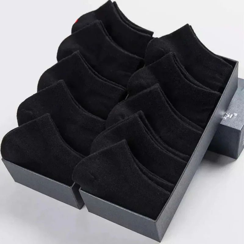 10/5 pares tornozelo cor sólida preto branco cinza invisível respirável algodão esportes masculino meias curtas mulheres homens sox_voghion.com