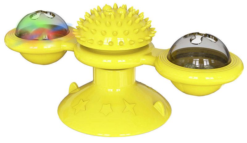 Pet Life 'Windmill' Rotating Suction Cup Spinning Cat Toy_voghion.com