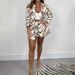 Ensemble deux pièces blazer et short à manches longues imprimé à la mode, nouveauté 2025_voghion.com