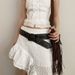 Blogger's same American style chain rose belt, Y2K waist closure design, brown belt_voghion.com