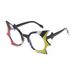 New personalized little devil glasses frame bat shape anti-blue flat mirror_voghion.com