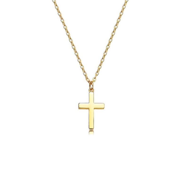 Collana con ciondolo a forma di clavicola placcata in oro 14k da donna con diamanti New Cross_voghion.com