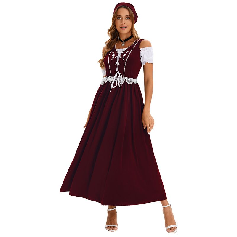 Set completo da cameriera femminile del carnevale della birra con foulard e abito etnico tradizionale_voghion.com