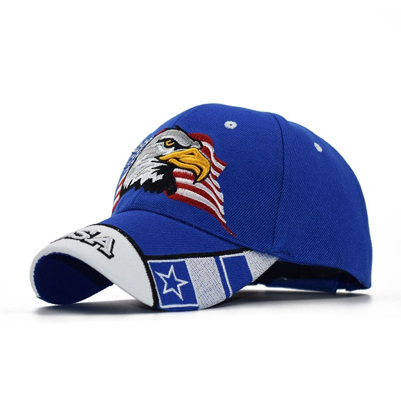 Duck Tongue Pop Camo USA Eagle Head Embroidered Baseball Hat_voghion.com
