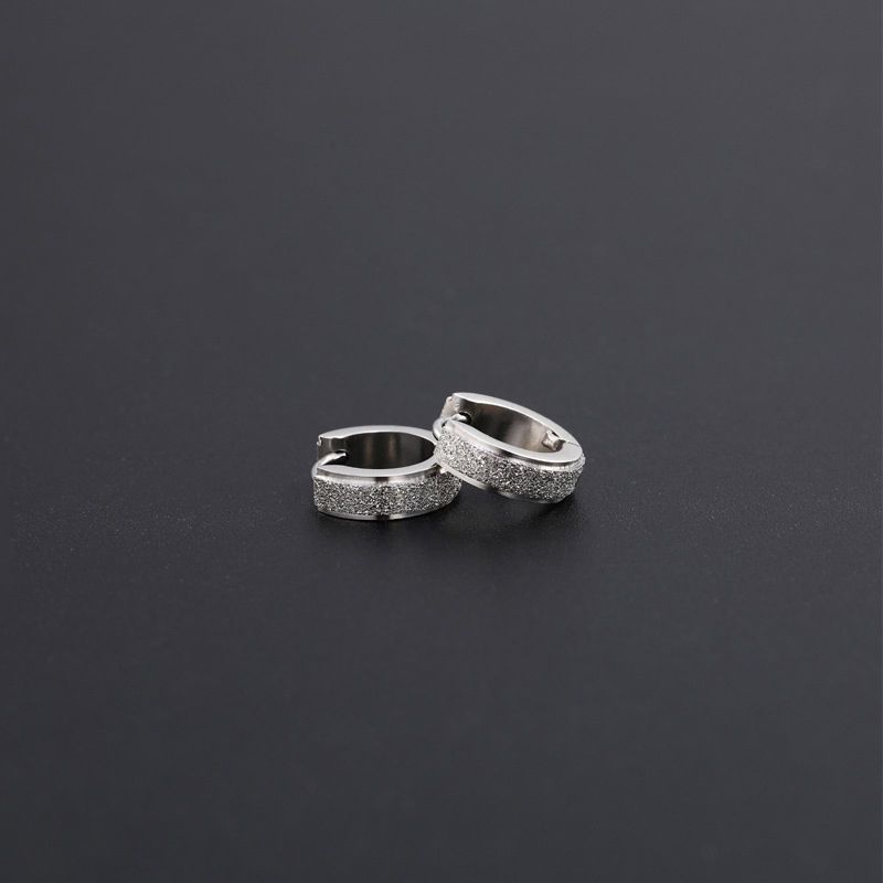 New Korean Style Trendy Hip-hop Earrin, Popular Frosted Men's Ear Buckles, Personalized Fashion, Niche High-end_voghion.com