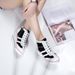 2025 New Wedge Casual Canvas For Women Side Link Lace-up Platform Shoes 8cm Height Increasing High Heels_voghion.com