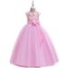 Mother & Kids Off-shoulder lapel wedding dress flower girl dress girl long dress children's party performance costume princess dress 2024_voghion.com