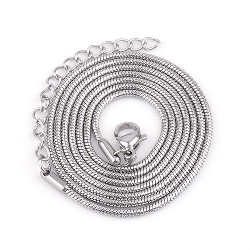 Necklaces Stainless Steel Snake Bone Chain Necklace Fashion Simple Clavicle Chain Women's 18K Real Gold Plated Titanium Steel Necklace_voghion.com