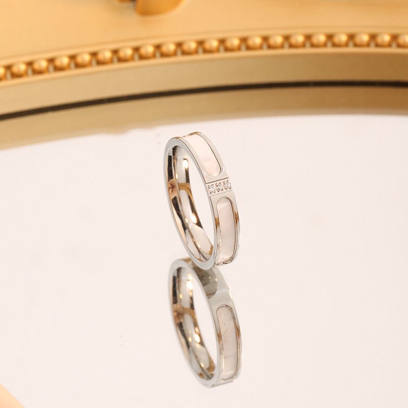 Tropföl Perlmutt Drei Diamanten Für Damen Instagram Nischendesign, Leichter Luxus Modesinn, Titanstahl_voghion.com