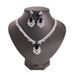 Damenschmuck, luxuriöses Set aus Halskette und Ohrringen in Tropfenform mit 3A-Zirkon, elegantes und modisches zweiteiliges Ensemble_voghion.com