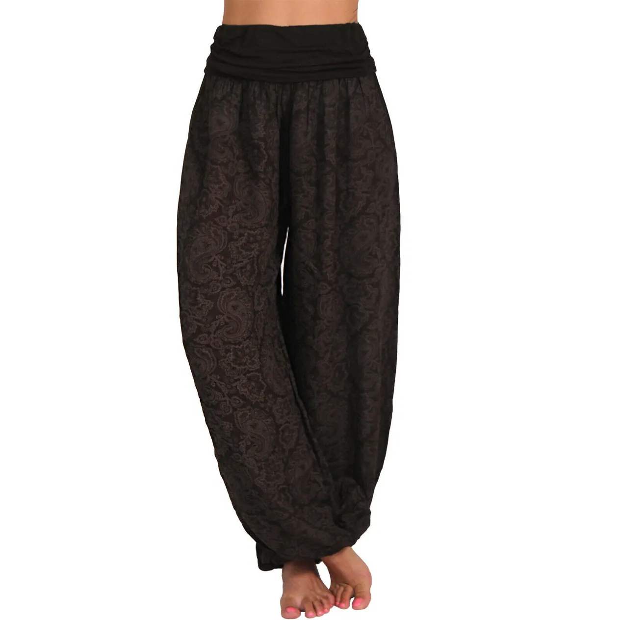 Women's Clothing Digital Printing Long Wide Leg Pants Casual Pants Harem Pants_voghion.com