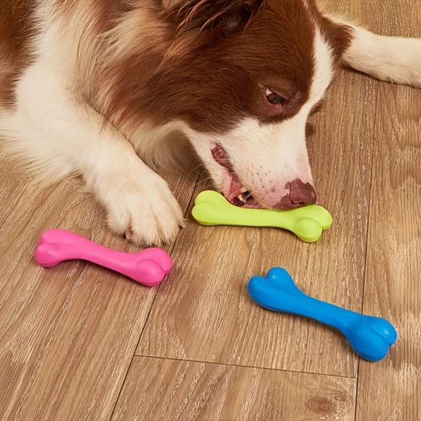 Soft 1pc Toy; Bone Chew Shape Pet Dog Teething Resistant Bite Toy; Toys Training_voghion.com
