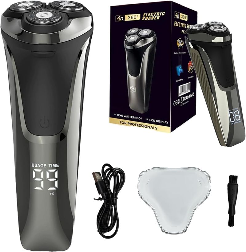 4D Floating Head Rotary Shaver - Wet/Dry Rechargeable Razor_voghion.com