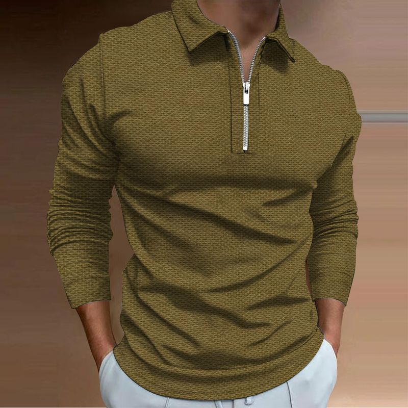 Herren Streetwear 3D-gedrucktes Langarm-Poloshirt Frühlings- und Sommermode Sportbekleidung Herrenmode_voghion.com