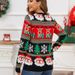 Weihnachtspullover für Damen, Jacquard, Rundhalsausschnitt, Pullover, Winter, locker_voghion.com