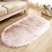 Luxury Plush Oval Area Rug For Bedroom & Living Room - Soft Faux Wool Machine Washable Carpet - Modern Minimalist Solid Color Floor Mat_voghion.com