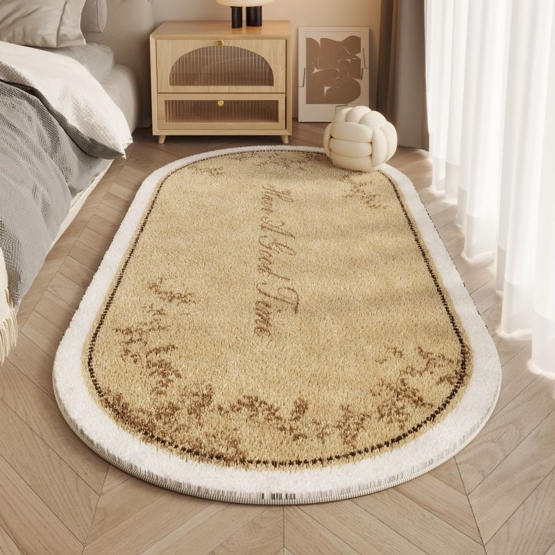 French High End Bedside Blanket Washed Back Imitation Cashmere Home Retro Bedroom Carpet Thick Floor Mat Bed End Blanket_voghion.com