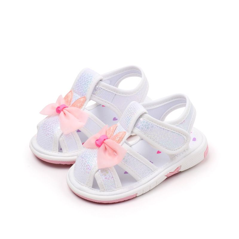 Summer new bow baby shoes 1-3 years old baby girl breathable sandals soft sole non-slip called shoes_voghion.com