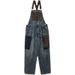 Men's vintage overalls and contrasting halter jeans one-piece suit_voghion.com