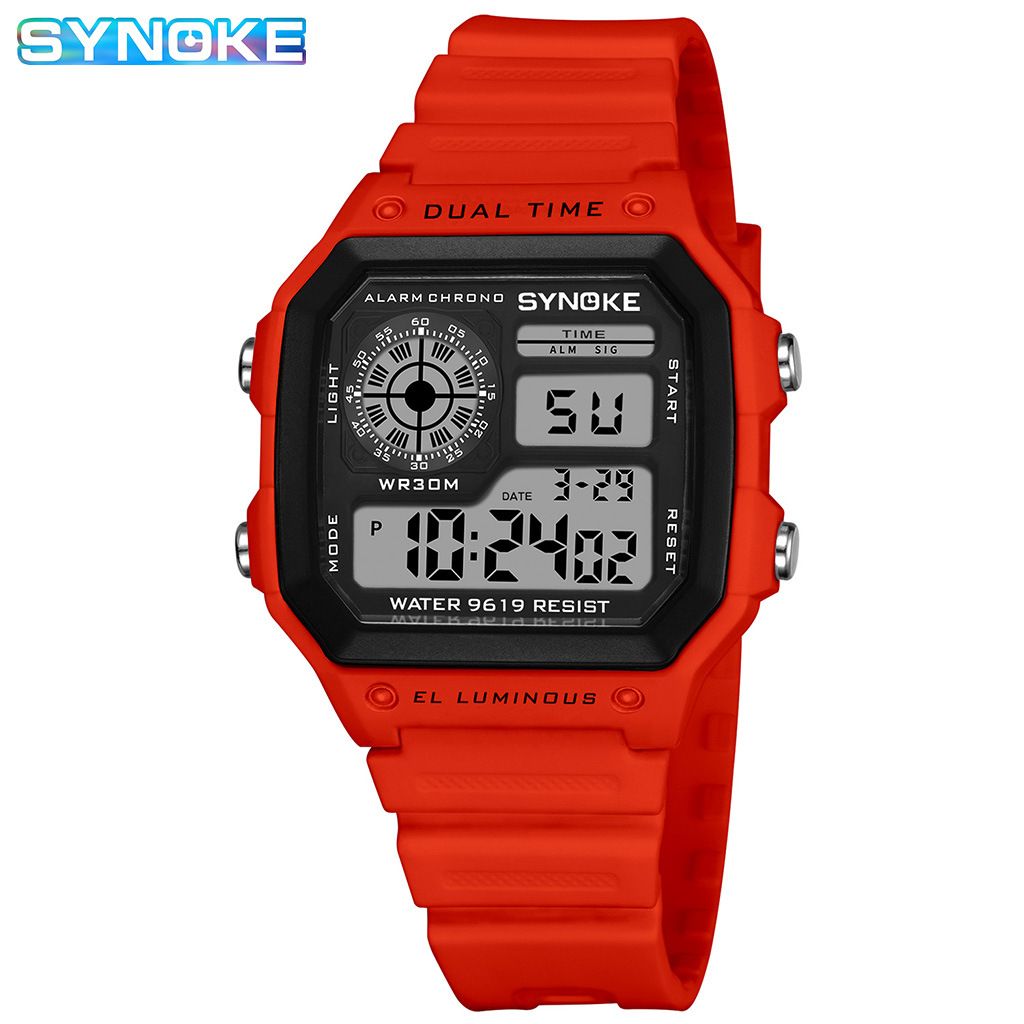 SYNOKE orologio elettronico luminoso impermeabile sportivo da uomo sottile quadrato classico orologio da studente Mercato del Sud-Est asiatico_voghion.com