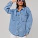 Camicia in denim taglie forti - Giacca in chambray leggera e ampia da donna, con bottoni, casual e oversize_voghion.com