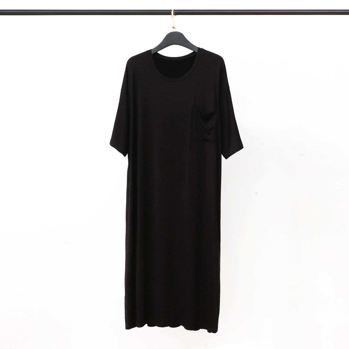 Minimalistische Herren-Hauskleidung aus Modal-Baumwolle | Kurzarm, Mittellang, Overknee-Passform, Lockere Passform, Geeignet für Übergröße-XXL_voghion.com