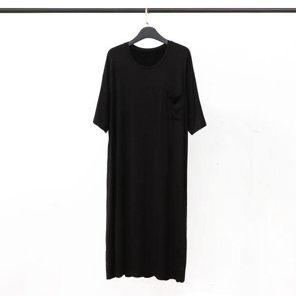 Minimalistische Herren-Hauskleidung aus Modal-Baumwolle | Kurzarm, Mittellang, Overknee-Passform, Lockere Passform, Geeignet für Übergröße-XXL_voghion.com