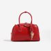 Oil Wax Leather Red Bride Wedding Boston With Lock Key Commuter Handbag Bowling Single Shoulder Crossbody Bag_voghion.com