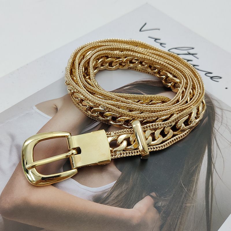 Ceinture à chaîne en or tendance pour femmes, ceinture de styliste pour femmes, ceinture de corset en métal argenté punk de haute qualité_voghion.com